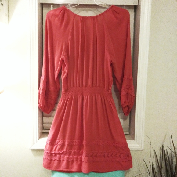 Chelsea & Violet Vintage Coral Dress with Crochet - Picture 9 of 10